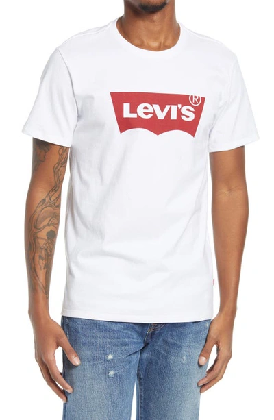 Shop Levi's Short Sleeve Graphic Logo Tee In Housemark White