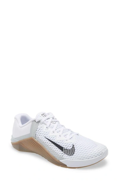 Nike Metcon 6 Rubber-trimmed Mesh Sneakers In White,gum Dark Brown,grey Fog, black | ModeSens