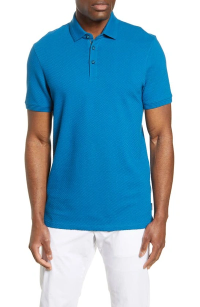 Shop Ted Baker Infuse Slim Fit Polo In Teal-blue