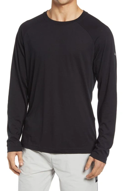 Shop Alo Yoga Triumph Raglan Long Sleeve T-shirt In Black