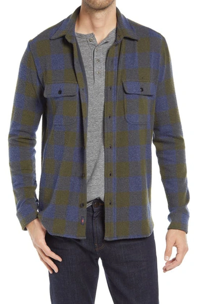 Shop Faherty Legend Buffalo Check Flannel Button-up Shirt In Navy Olive Buffalo