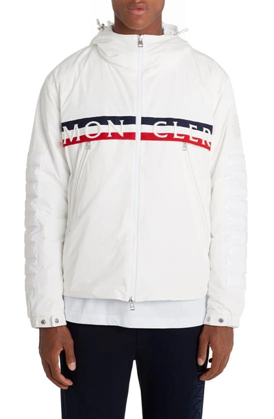 Shop Moncler Olargues Hooded Down Jacket In White
