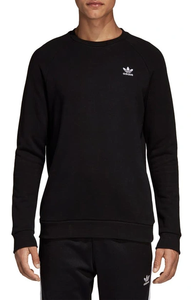 Shop Adidas Originals Essential Crewneck Sweatshirt In Black