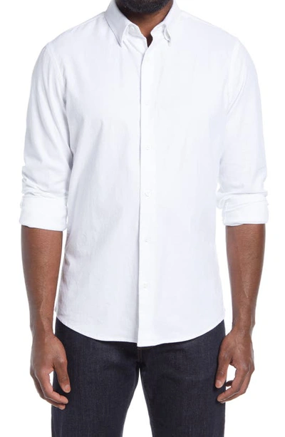 Shop Nordstrom Oxford Button-up Performance Shirt In White
