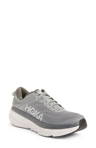 Shop Hoka One One Bondi 7 Running Shoe In Grey/grey