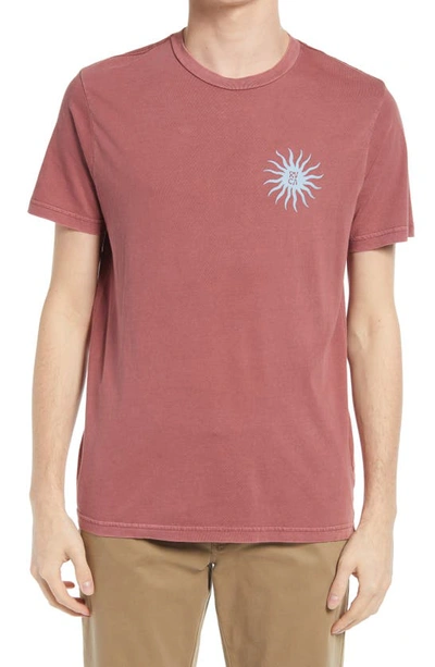 Shop Rvca Graphic Tee In Oxblood Red