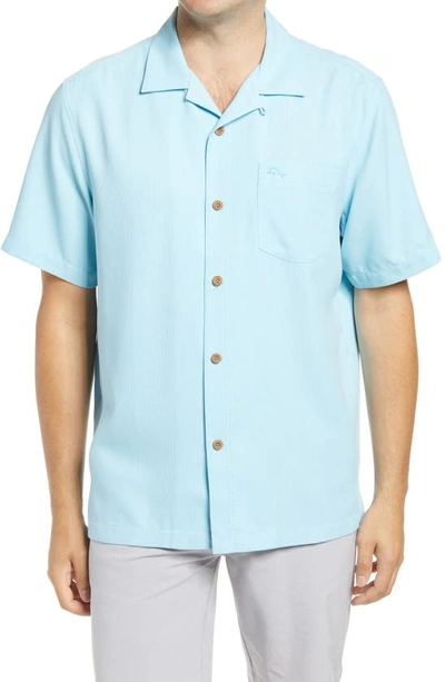 Shop Tommy Bahama Royal Bermuda Standard Fit Silk Blend Camp Shirt In Graceful Sea