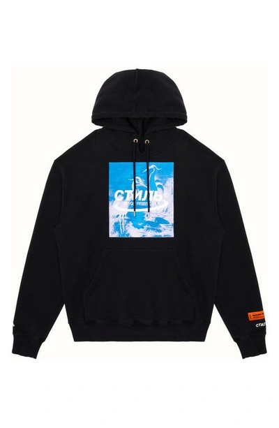 Shop Heron Preston Graphic Hoodie In Black Blue