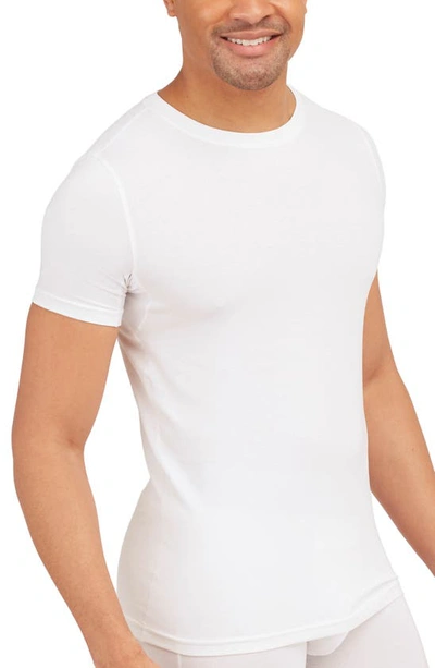 Shop Spanxr Zero Sculpt Stretch Cotton & Modal Crewneck T-shirt In Bright White
