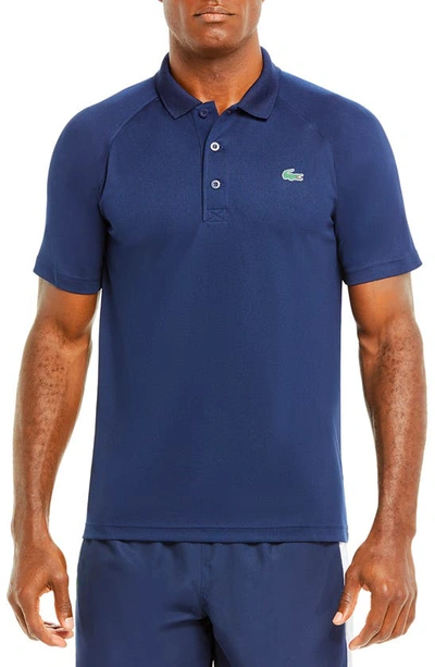 Shop Lacoste Sport Ultra Dry Performance Polo In Navy Blue