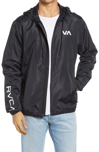 Shop Rvca Hooded Jacket In Black