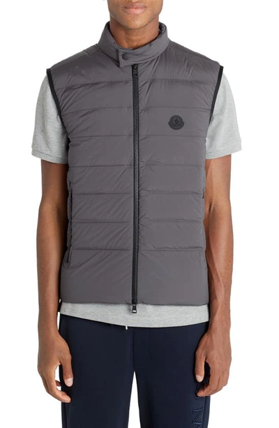 Shop Moncler Gordes Water Resistant Down Puffer Vest In Grey