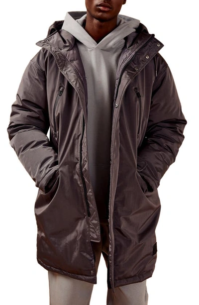 Topman Big & Tall Tech Puffer Jacket In Gray-grey | ModeSens