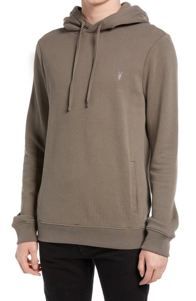 Shop Allsaints Raven Hoodie In Washed Khaki Brown