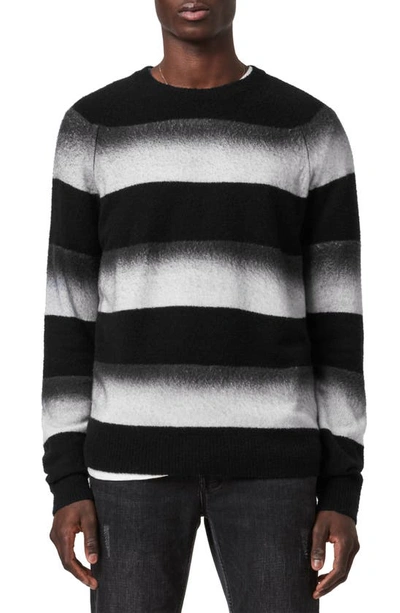 Shop Allsaints Arbour Ombre Stripe Sweater In Terrace Grey/ Black