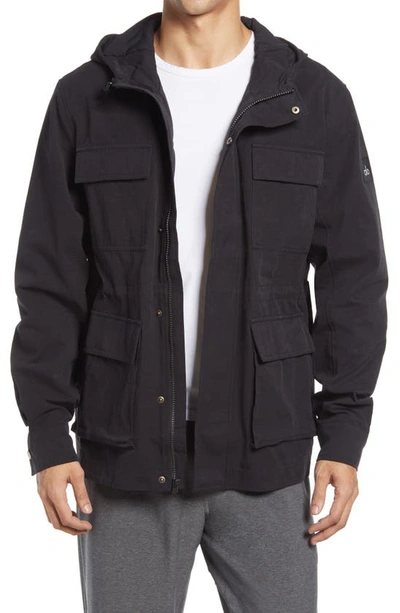 Shop Alo Yoga Division Hooded Field Jacket In Black