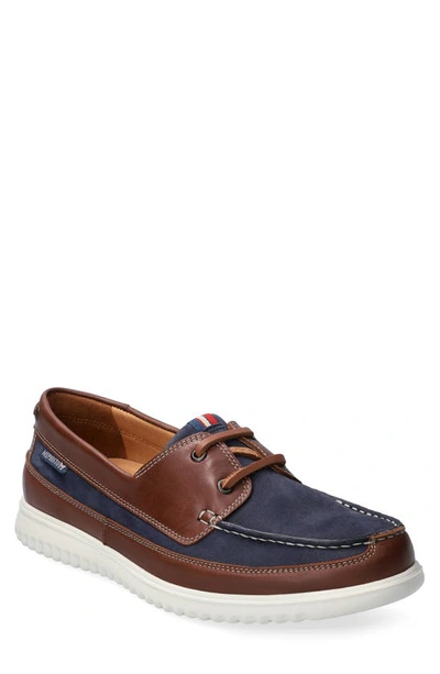 Shop Mephisto Trevis Boat Shoe In Navy Leather