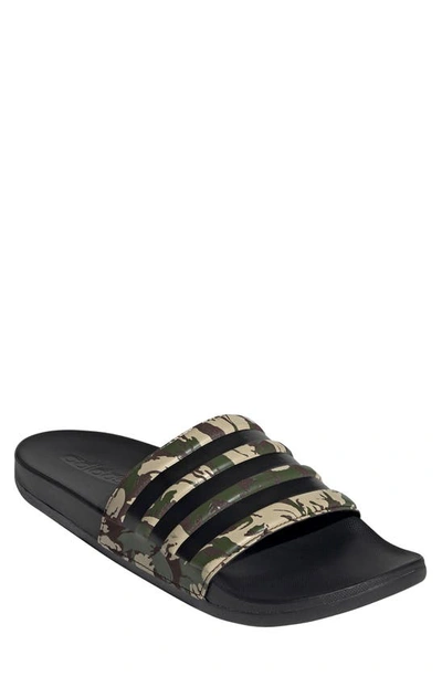 Adidas Originals Adidas Men's Adilette Printed Comfort Slide Sandals In  Wild Pine/black/dark Brown | ModeSens
