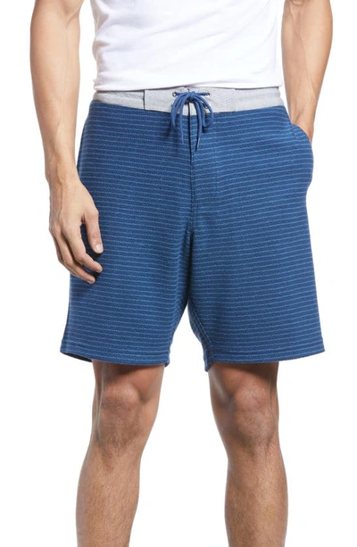 Shop Vissla Recliner Sofa Surfer Fleece Shorts In Dark Denim