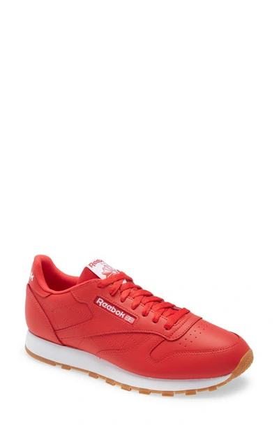 Shop Reebok Classic Leather Sneaker In Red/ Red