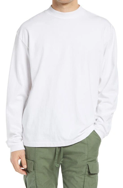 Shop John Elliott 900 Long Sleeve Mock Neck T-shirt In White