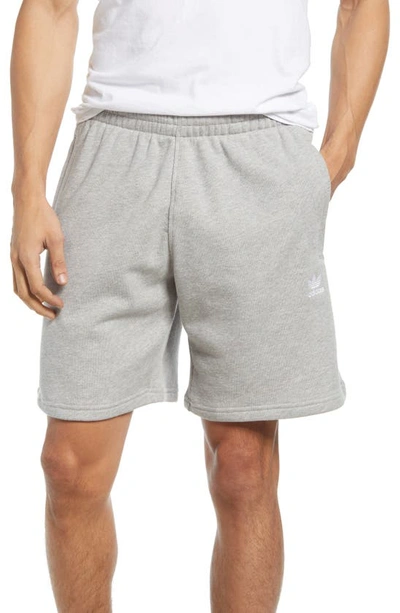 Shop Adidas Originals Essential Shorts In Medium Grey Heather