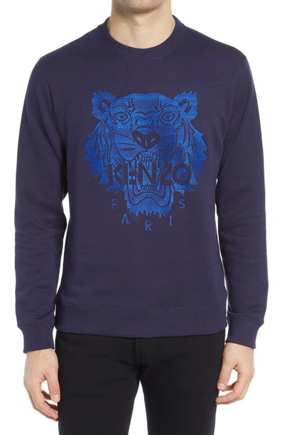 Shop Kenzo Graphic Sweatshirt In Navy Blue
