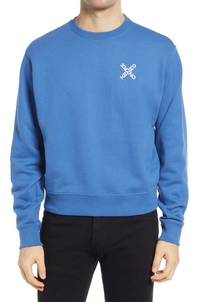 Shop Kenzo Sport Classic Logo Sweatshirt In Cobalt