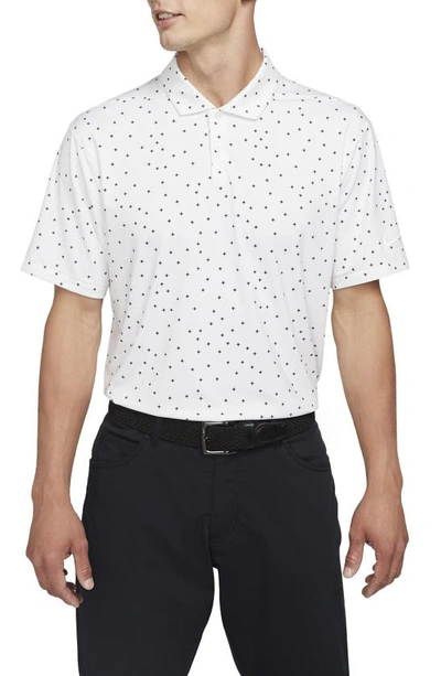 Shop Nike Dri-fit Vapor Print Golf Polo In White/white