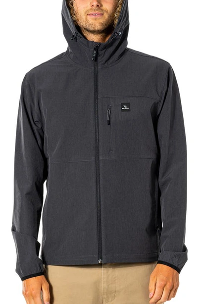 Rip Curl Elite Anti Series Water Repellent Hooded Jacket In Black