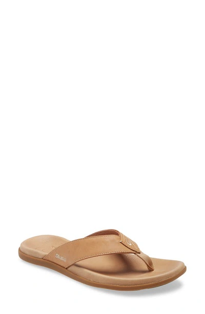 Shop Olukai Nalukai Flip Flop In Golden Sand / Golden Sand