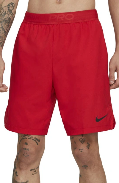 Shop Nike Dri-fit Pro Flex Vent Max Athletic Shorts In University Red/black
