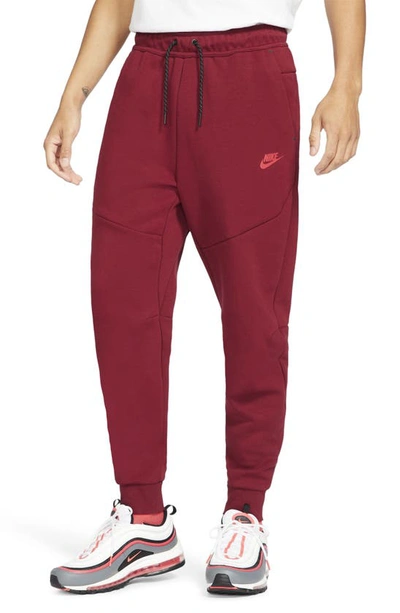 Shop Nike Tech Fleece Jogger Sweatpants In Team Red/university Red