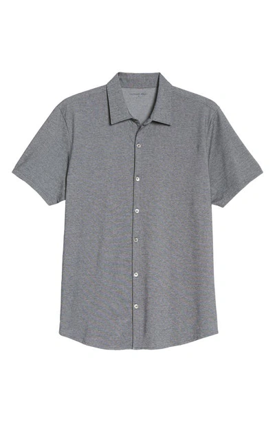 Shop Zachary Prell Crause Regular Fit Knit Short Sleeve Button-up Shirt In Dark Grey