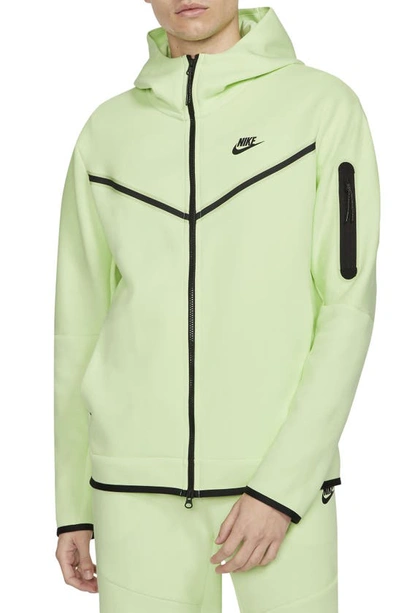 Shop Nike Sportswear Tech Fleece Zip Hoodie In Light Liquid Lime/ Black