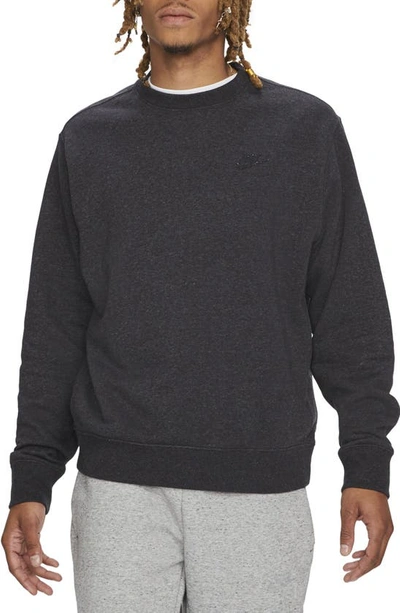 Shop Nike Sportswear Crewneck Sweatshirt In Black/ Dark Smoke Grey