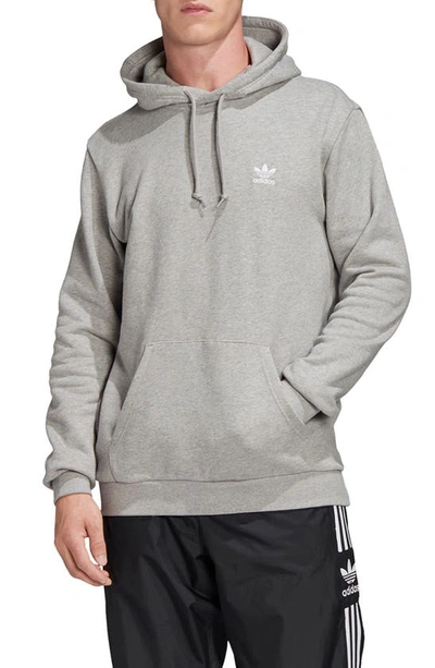 Shop Adidas Originals Essential Pullover Hoodie In Medium Grey Heather