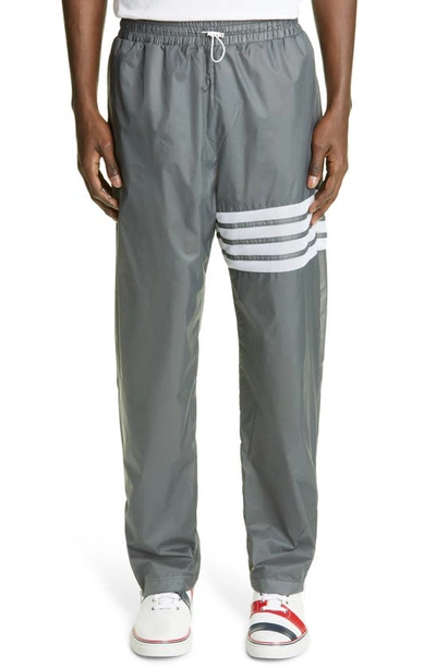 Shop Thom Browne 4-bar Straight Leg Track Pants In Silver