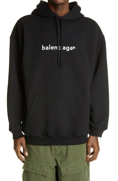 Shop Balenciaga Hoodie In Black/ White