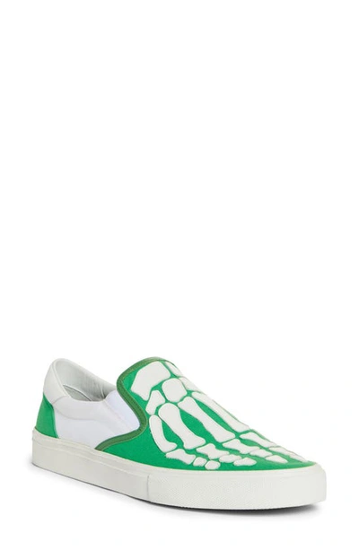 Shop Amiri Skel Toe Slip-on Sneaker In Green / White