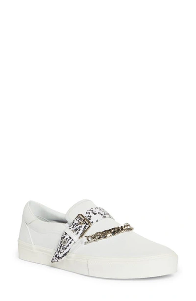 Shop Amiri Bandana Chain Slip-on Sneaker In White