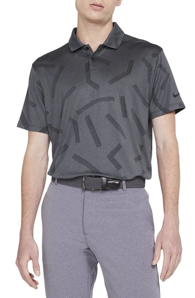 Shop Nike Dri-fit Vapor Golf Polo In Dark Smoke Grey/black