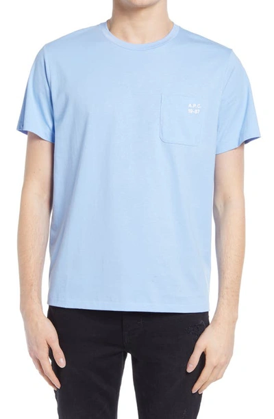 Shop Apc Andrew Organic Cotton Crewneck T-shirt In Blue