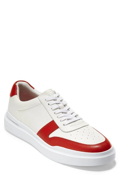 Shop Cole Haan Grandpro Rally Court Sneaker In White / Red