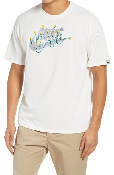 Shop Nike Sportswear Embroidered T-shirt In Pure