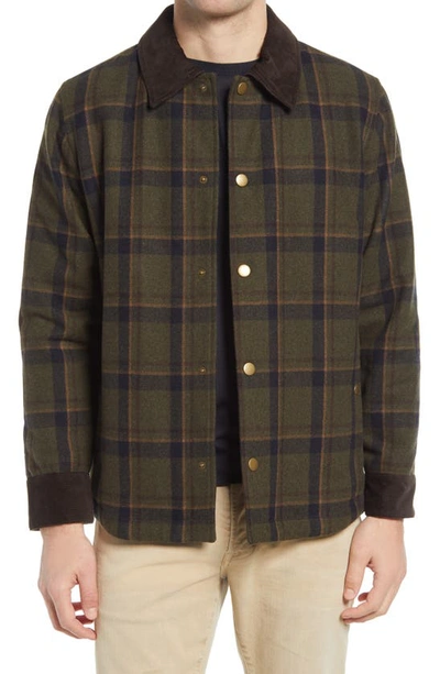 Shop A.p.c. Alan Plaid Wool Blend Shirt Jacket In Military Khaki