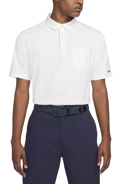 Shop Nike Dri-fit Player Golf Polo In White/brushed Silver