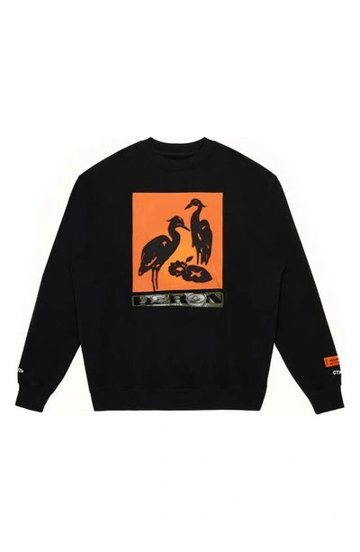Shop Heron Preston Graphic Sweatshirt In Black Orange