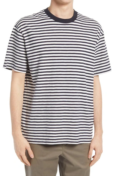 Shop Closed Stripe Ringer Neck T-shirt In Black Stripes