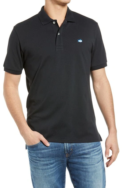 Shop Southern Tide Skipjack Micro Piqué Stretch Cotton Polo In Midnight Black